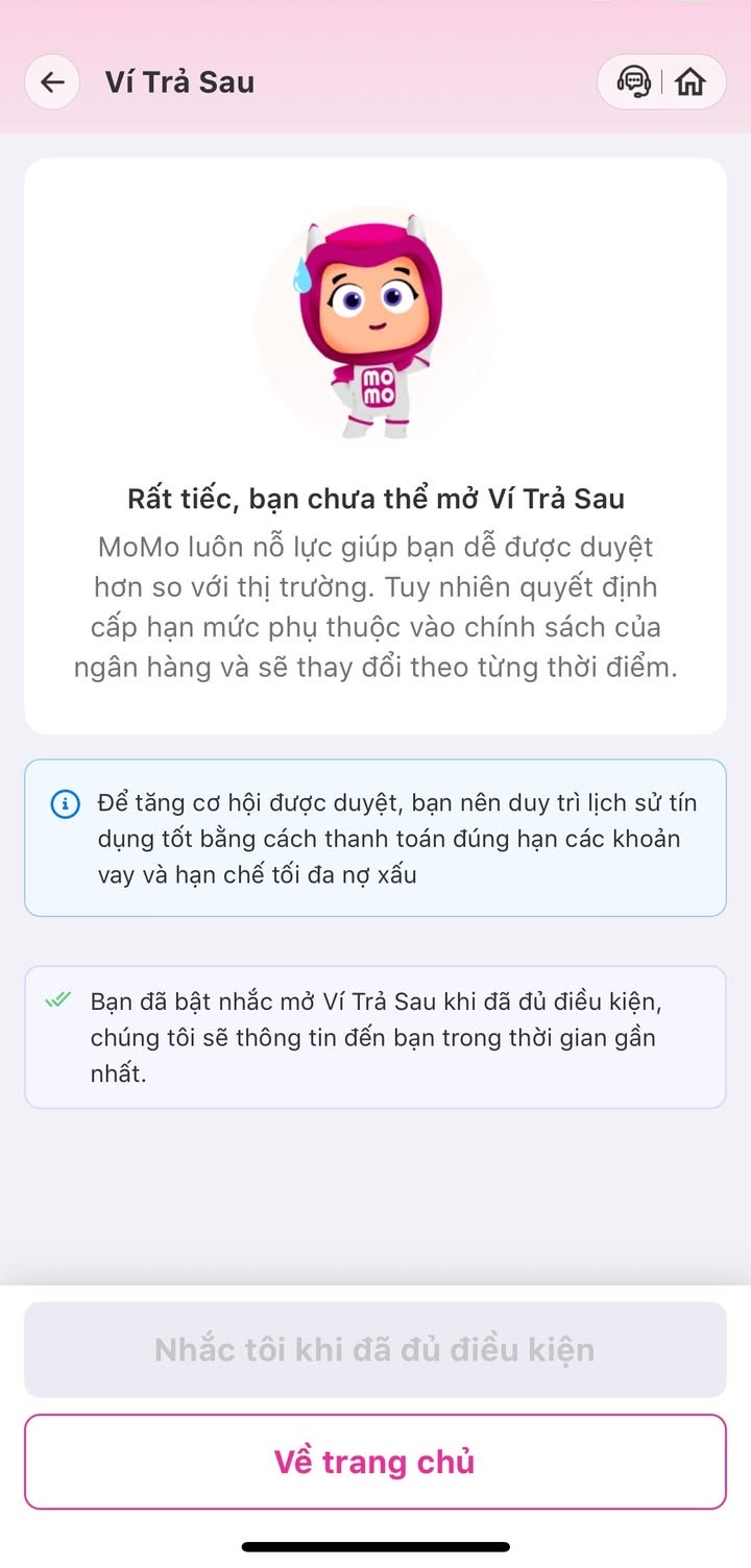 Không đủ điều kiện kích hoạt
