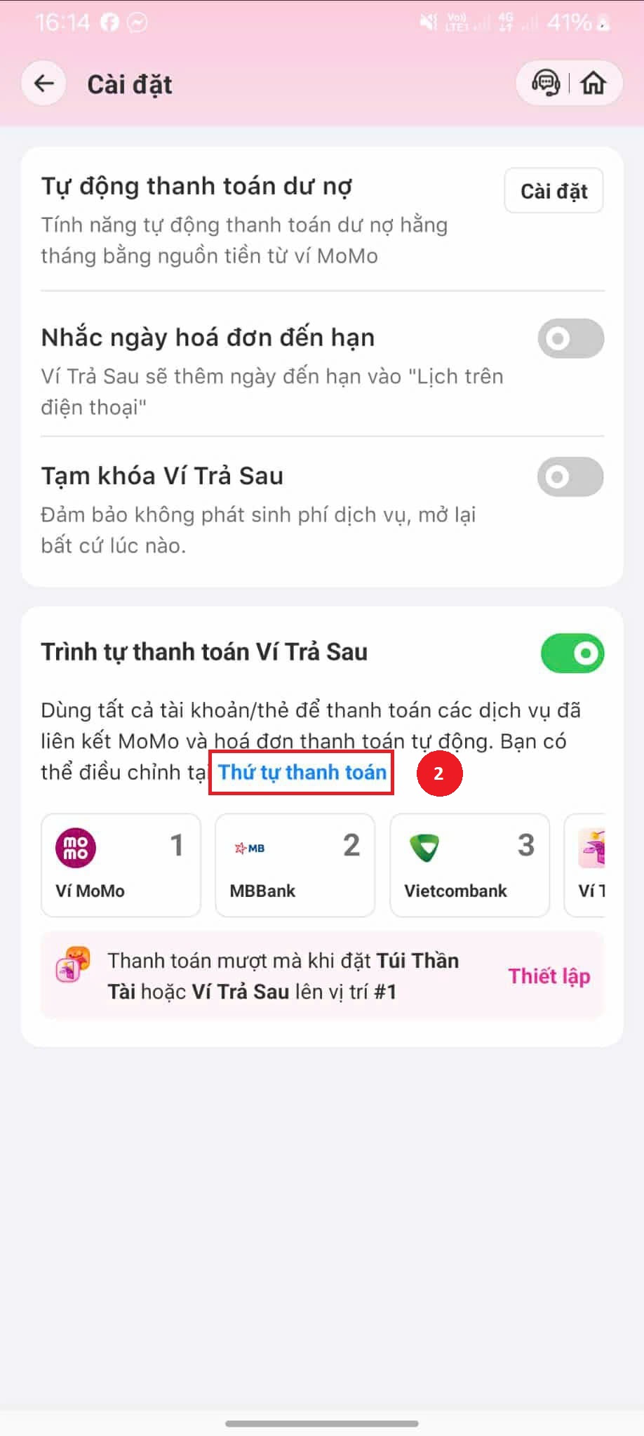 Thứ tự thanh toán